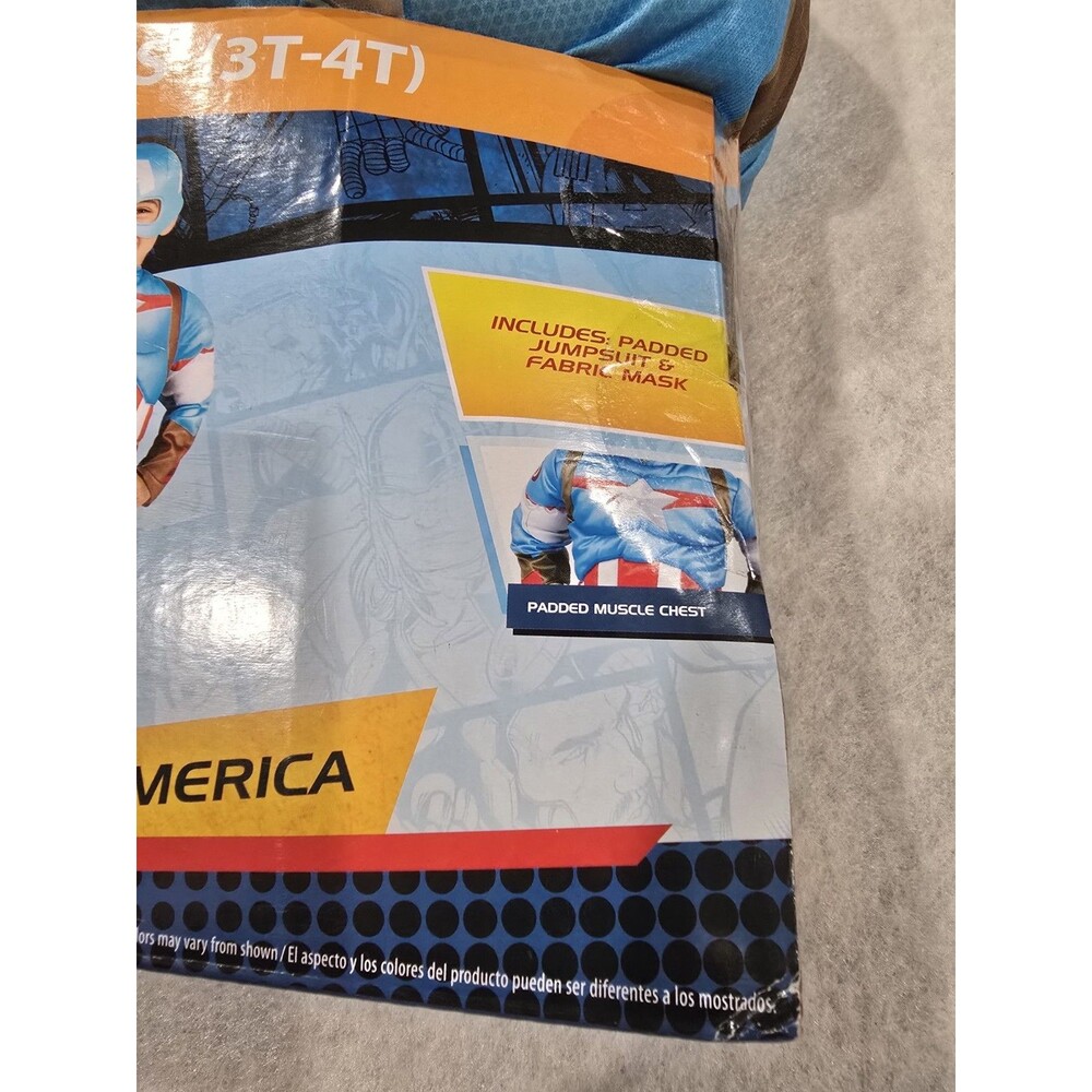 NEW - Captain America Marvel Toddler Halloween Dress Up Costume Size 3T 4T - Picture 4 of 9